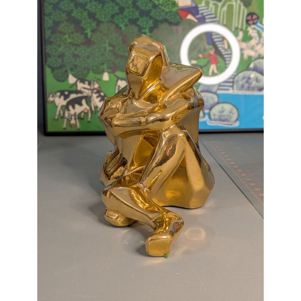 Jaru 1976 Gold Ceramic Lovers Sculpture - Picture 12 of 16
